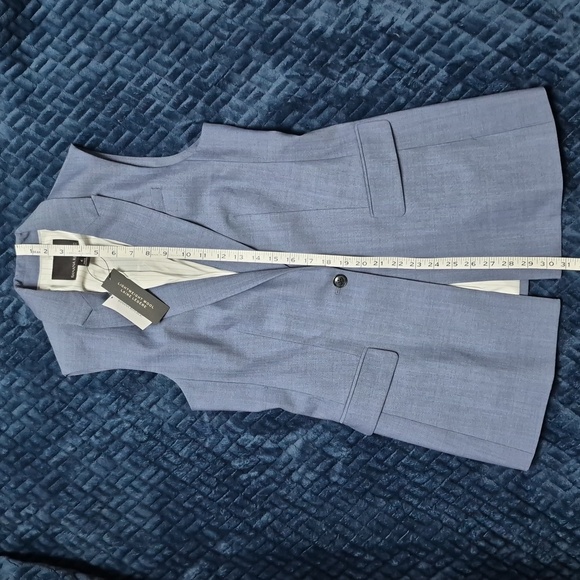 Banana Republic Chambray Lightweight Wool Vest In Spa Blue Size 4, New With Tags - Picture 12 of 16